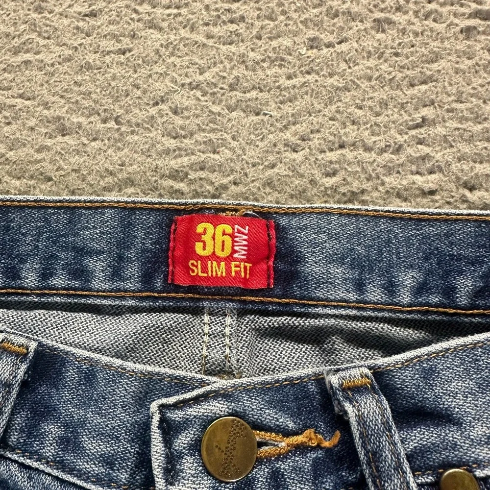 VTG Wrangler Cowboy Cut 36mwz Jeans Mens 33x32 Blue Cotton Denim Tapered Slim